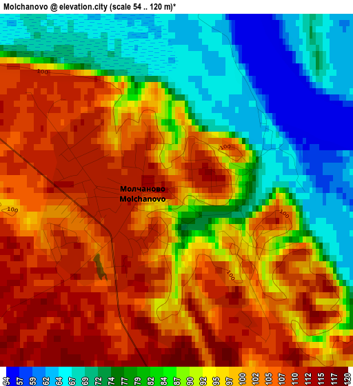 Molchanovo elevation map