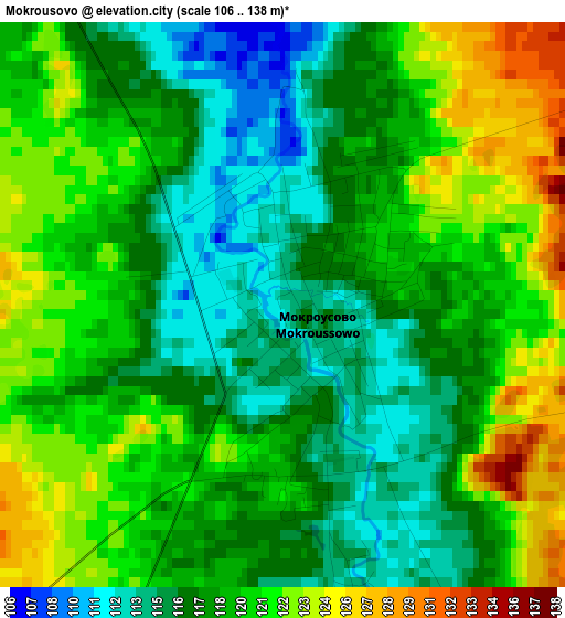 Mokrousovo elevation map