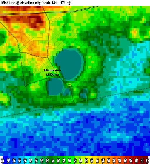 Mishkino elevation map