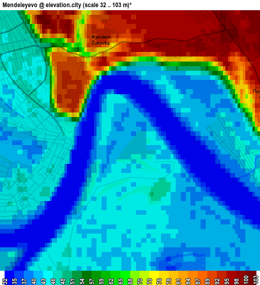 Mendeleyevo elevation map