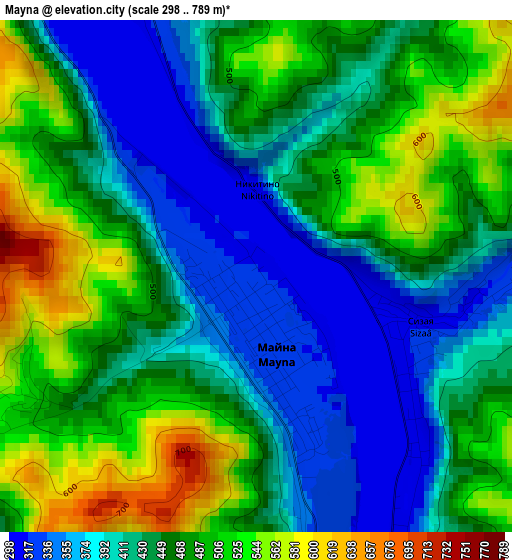 Mayna elevation map