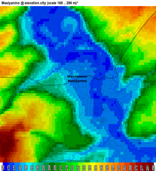 Maslyanino elevation map