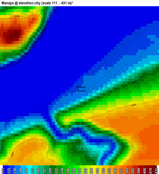 Manzya elevation map