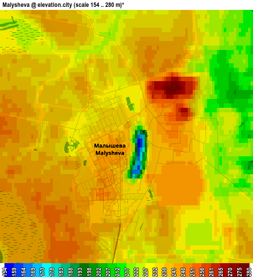 Malysheva elevation map