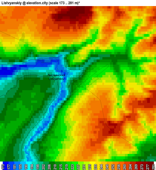 Listvyanskiy elevation map