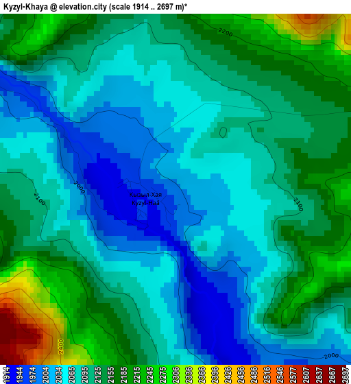 Kyzyl-Khaya elevation map