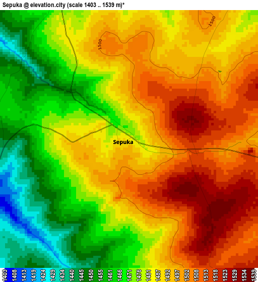 Sepuka elevation map