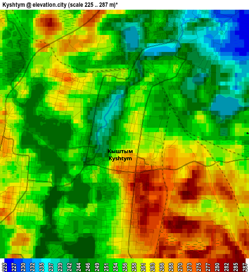 Kyshtym elevation map