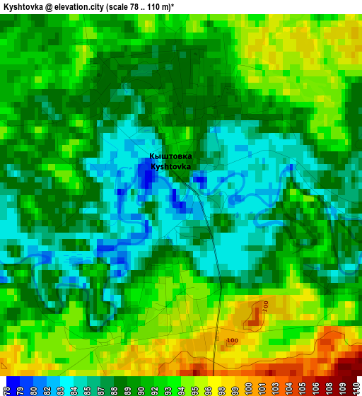 Kyshtovka elevation map