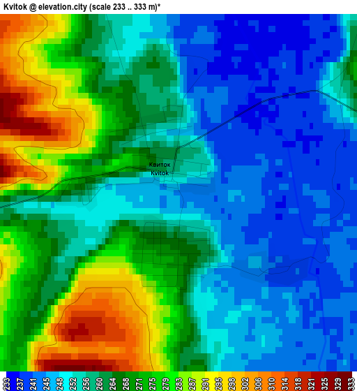 Kvitok elevation map