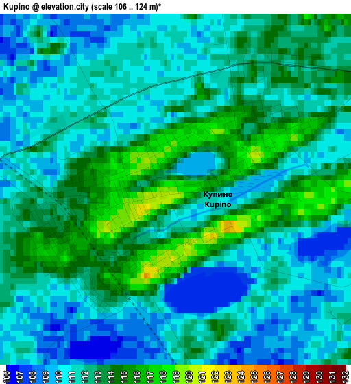 Kupino elevation map