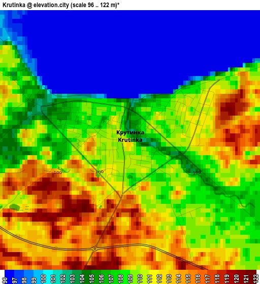 Krutinka elevation map