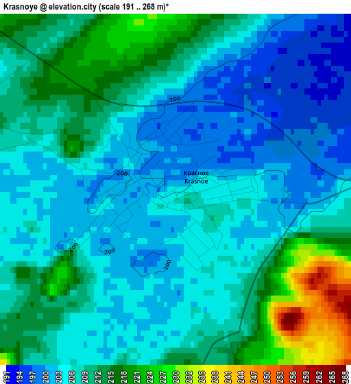 Krasnoye elevation map