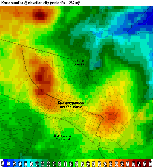 Krasnoural’sk elevation map