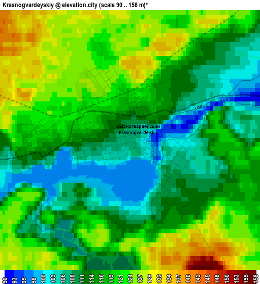 Krasnogvardeyskiy elevation map