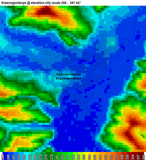 Krasnogorskoye elevation map