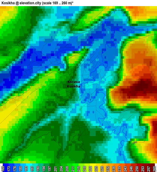 Kosikha elevation map