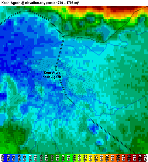 Kosh-Agach elevation map