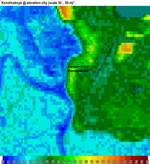 Kondinskoye elevation map