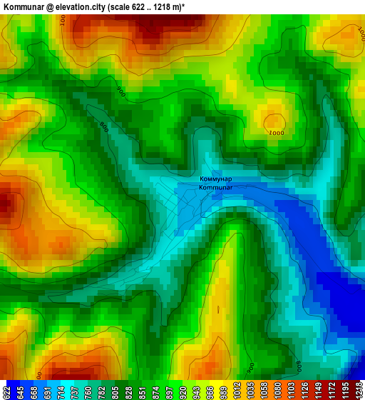 Kommunar elevation map