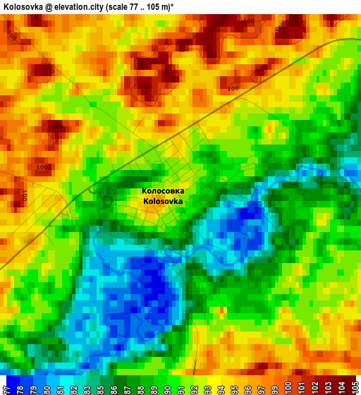 Kolosovka elevation map