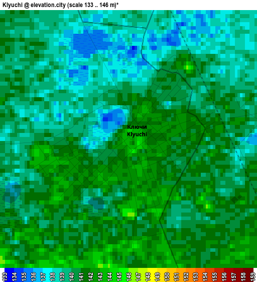 Klyuchi elevation map