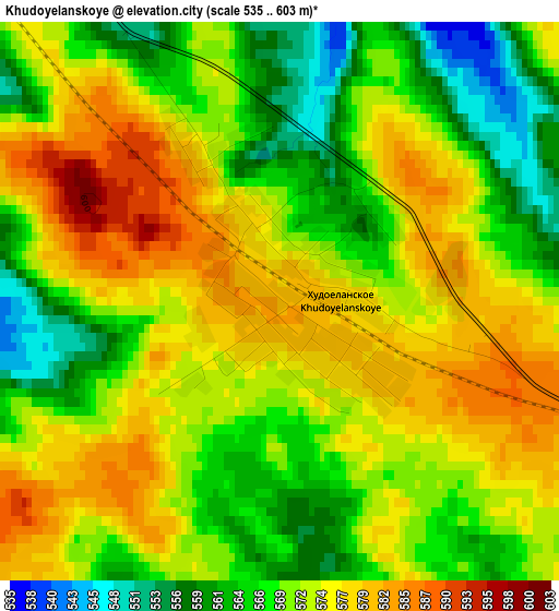 Khudoyelanskoye elevation map