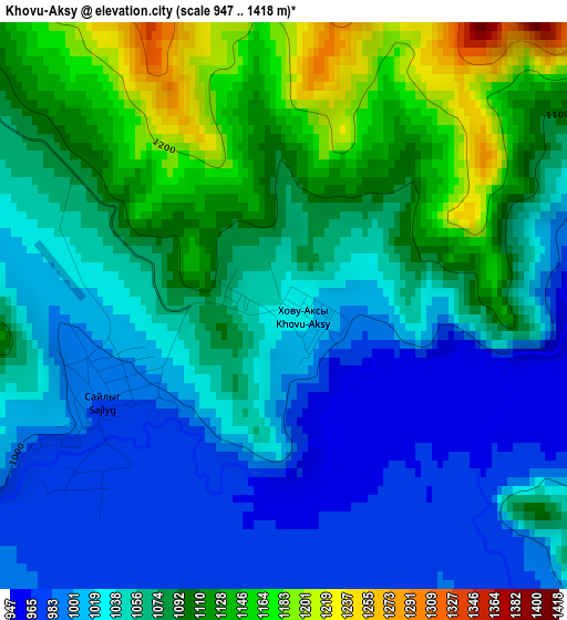 Khovu-Aksy elevation map