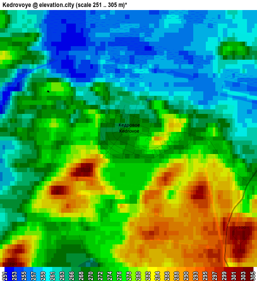 Kedrovoye elevation map