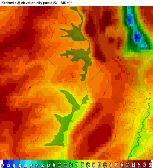 Kedrovka elevation map