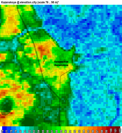 Kazanskoye elevation map