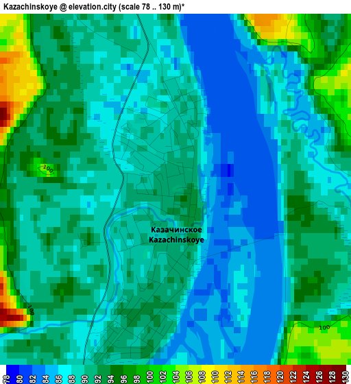 Kazachinskoye elevation map