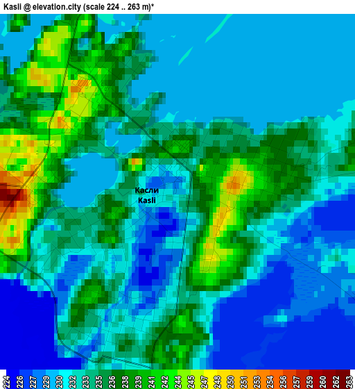 Kasli elevation map