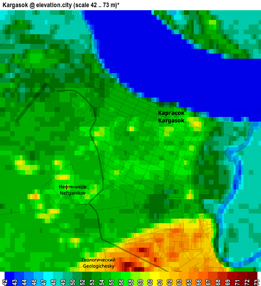 Kargasok elevation map