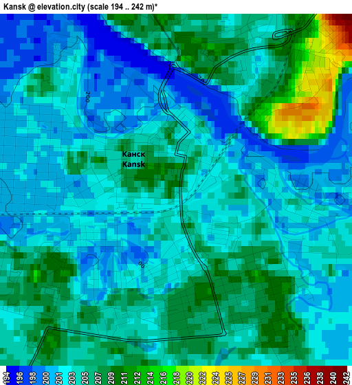 Kansk elevation map