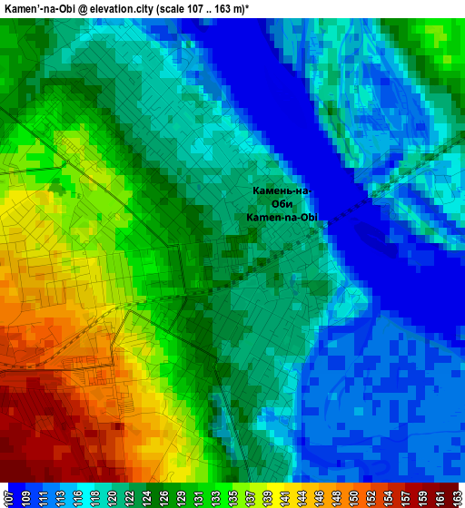 Kamen’-na-Obi elevation map