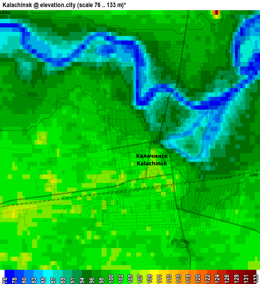 Kalachinsk elevation map