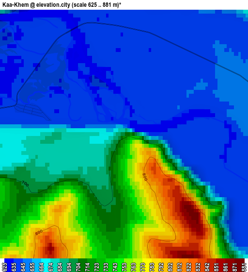 Kaa-Khem elevation map