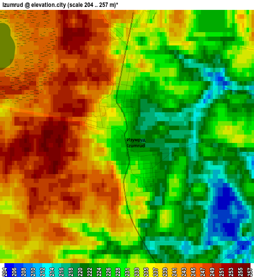 Izumrud elevation map