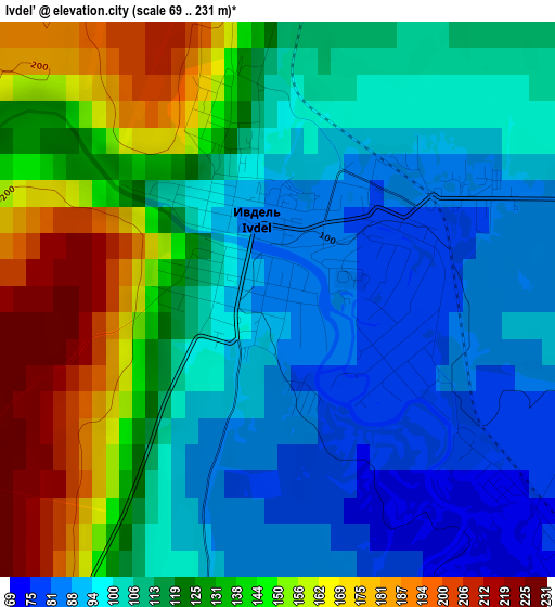 Ivdel’ elevation map