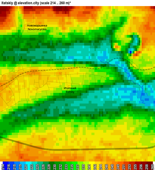 Itatskiy elevation map