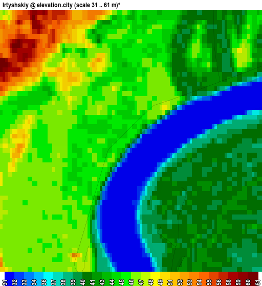 Irtyshskiy elevation map