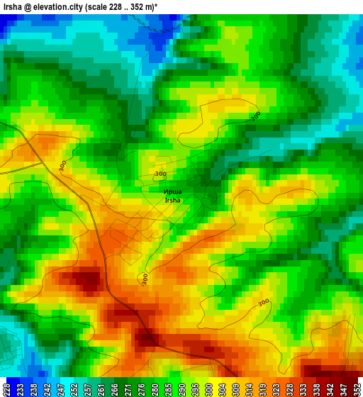 Irsha elevation map