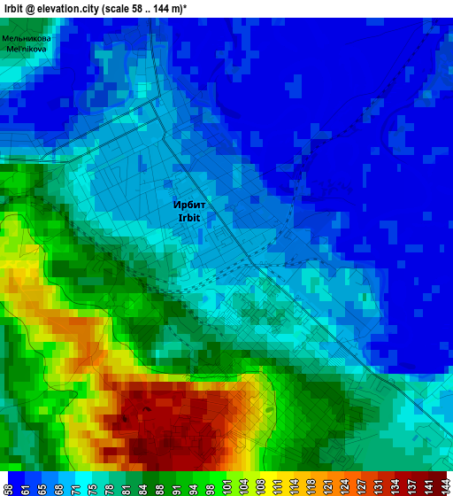 Irbit elevation map