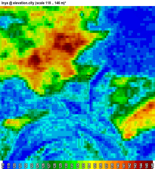 Inya elevation map