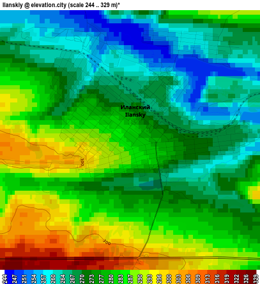 Ilanskiy elevation map