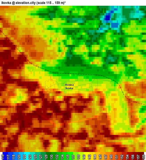 Ikovka elevation map