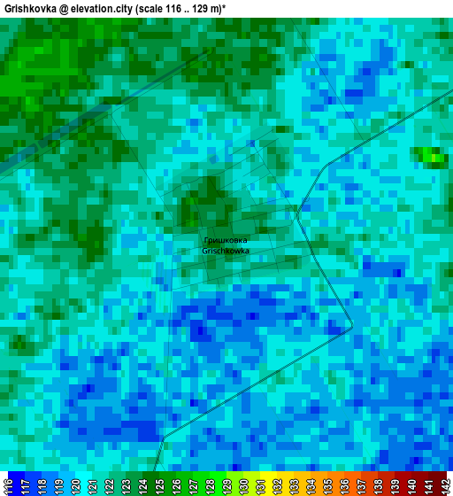 Grishkovka elevation map