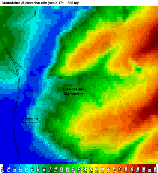 Gramoteino elevation map