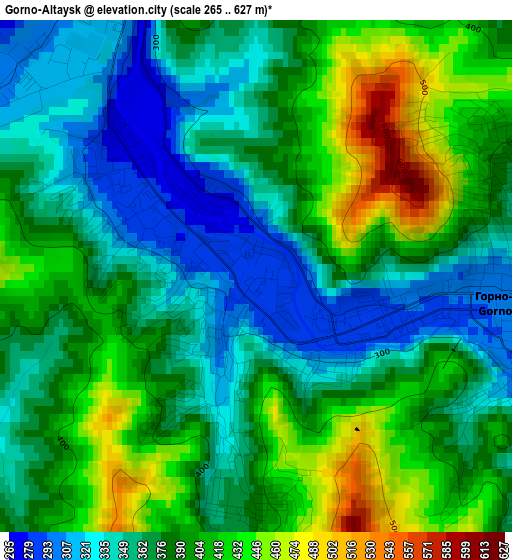 Gorno-Altaysk elevation map